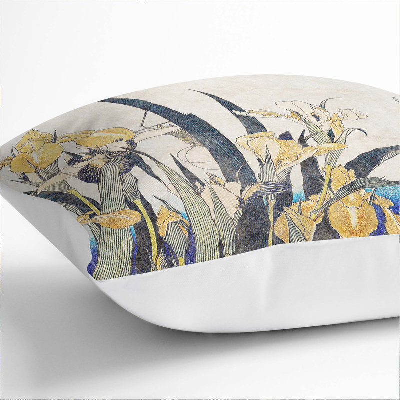 Floral Square Throw Cushion, White, 55cm H x 55cm W x 20cm D