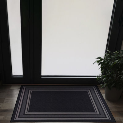 Raceland Black Non-Slip Area Rug