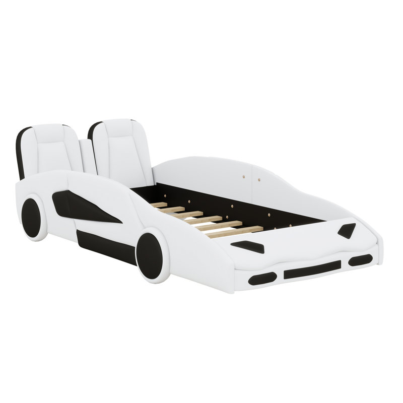 Lit plateforme avec roulettes Race, Blanc