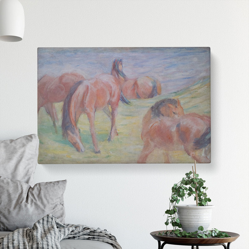 Four Horses by Franz Marc - Wrapped Canvas Painting, 40cm H x 60cm W x 3cm D