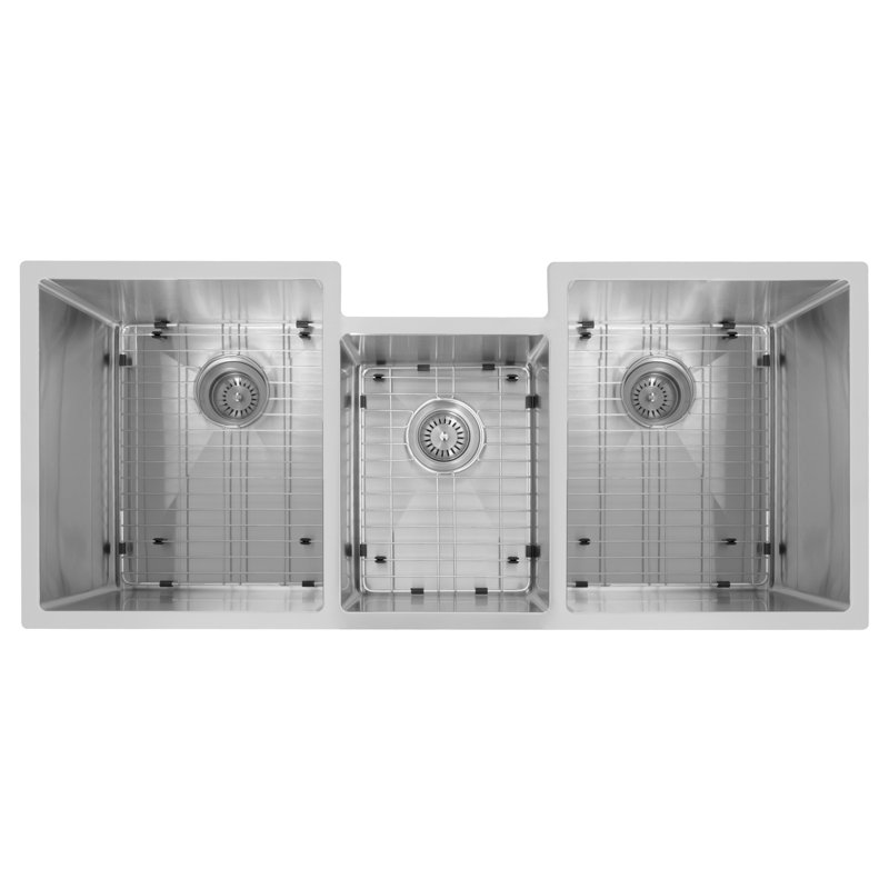 DuraSnow® ZLINE 45" Breckenridge Undermount Triple Bowl Fingerprint Resistant Stainless Steel Kitchen Sink with Bottom Grid