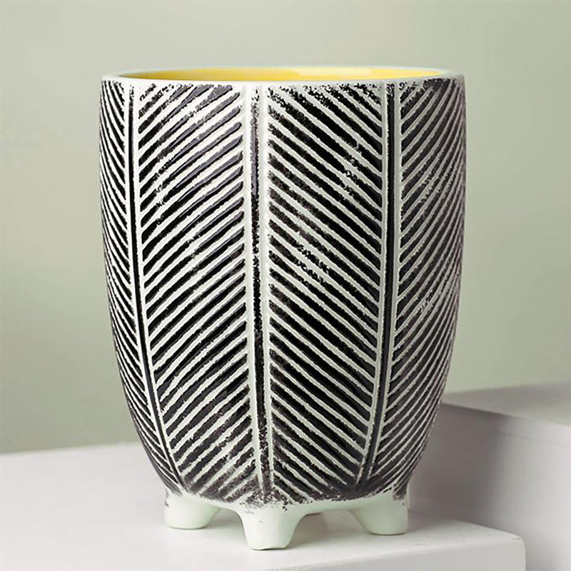 Abberbury Handmade Ceramic Cachepot, Black