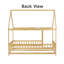 Structure de lit en bois avec structure de toit, garde-corps de sécurité, lit plateforme pour les adolescents-1925202641
