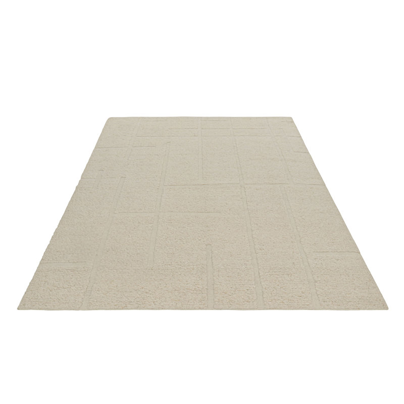 Handmade Oushak Wool Geometric Area Rug, Rectangle 10' x 14'
