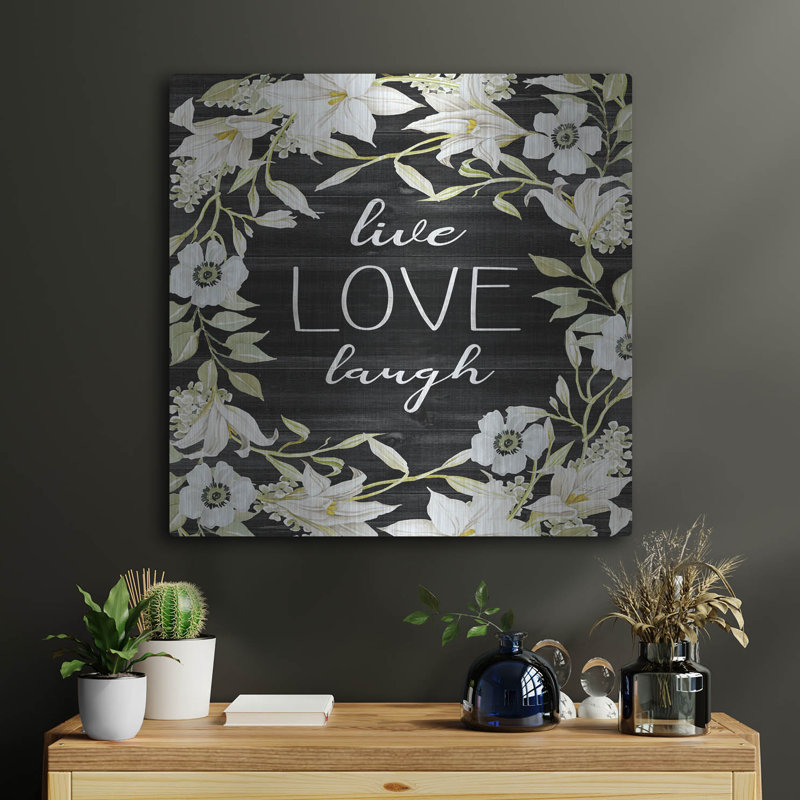 Luxe métal Art «Live, Love, Laugh» par Cindy Jacobs «Live, Love, Laugh» par Cindy Jacobs, H 24 po x l 24 po