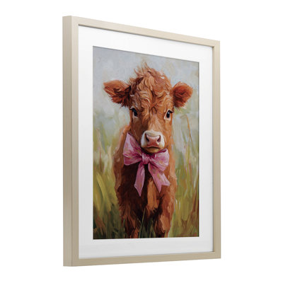«Coquette Trotting Cow», reproduction sous verre encadrée par Nina Blue