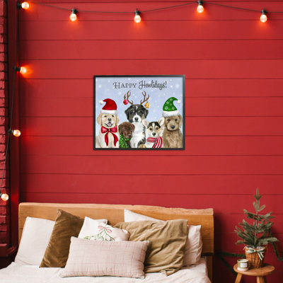 «Happy Howlidays Seasonal Puppies», estampe numérique, conception de Brett Blumenthal