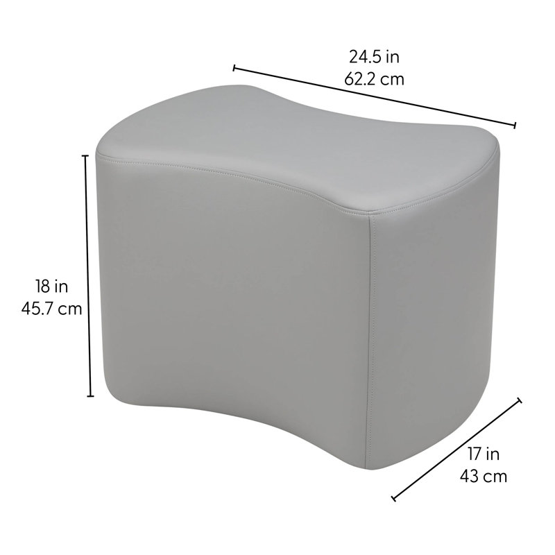 Pro Series Upholstered Bowtie Ottoman 18" Height, Aqua