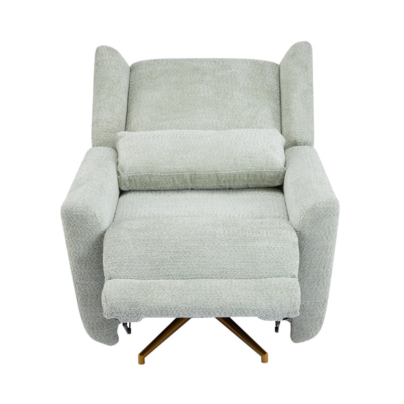 Fauteuil inclinable électrique pivotant, inclinable pivotant à 360 ° Boucle avec base dorée 5 étoiles, Vert clair