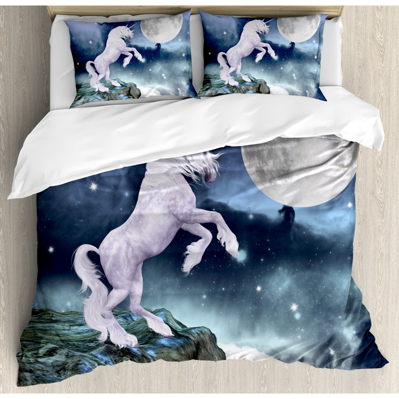 Unicorn Modern & Contemporary Polyester Duvet Cover, Queen