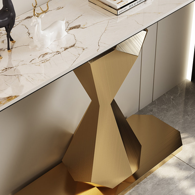 Console de style français en pierre frittée., H 33,4 po x l 59 po x P 13,7 po