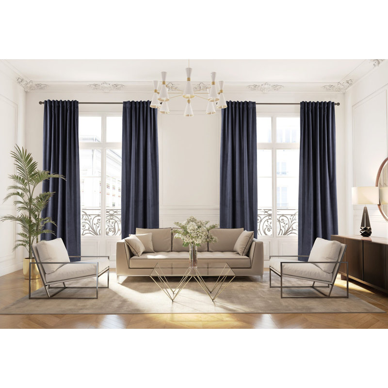 Rideau simple extra long et extra large en velours mat luxueux, 71 Indépendant, L 52 po x L 108 po