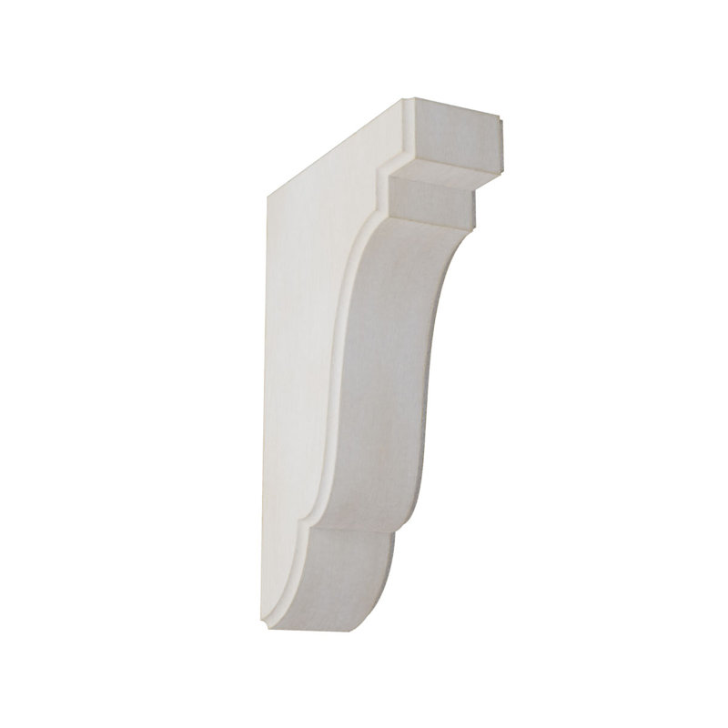 Support décoratif en bois Bedford, H 9,5 po x l 1,75 po x P 7,25 po, Blanc craie cendré
