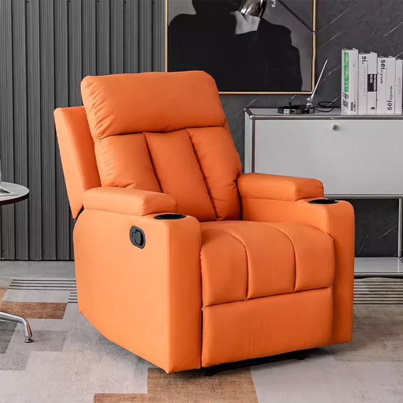 Naeshawn Recliner, Orange Polyester Fibre