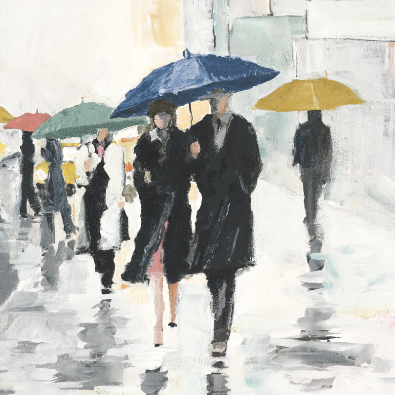 City In The Rain II by Avery Tillmon - Wrapped Canvas Painting, 122cm H x 122cm W