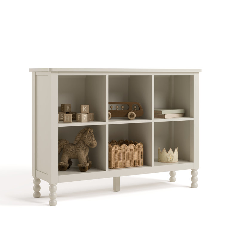 Rio 6 Cube Storage Organizer Bookcase, Frosted Oat