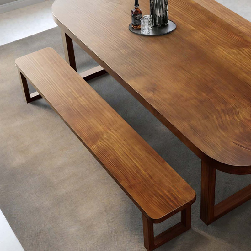 Ensemble de salle à manger rectangulaire, H 29,53 po x L 86,61 po x l 35,43 po, Ensemble 5: 1 table, 2 bancs, 2 chaises