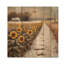 Tournesols le long du chemin enneigé II - Art mural en bois tournesols - sur bois de pin naturel-1244485566