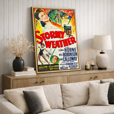Vintage Musical Jazz Theater Poster Artwork, Stormy Weather Pictures, Framed Canvas Giclee Print Wall Art