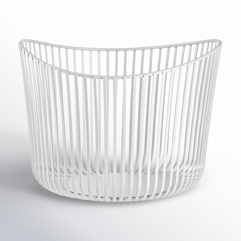 Fl'z German White Powder-Coated Steel Modo Storage Basket