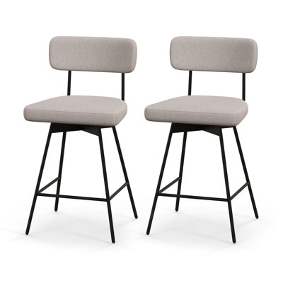 Keilei Swivel Upholstered Counter Stool with Metal Frame