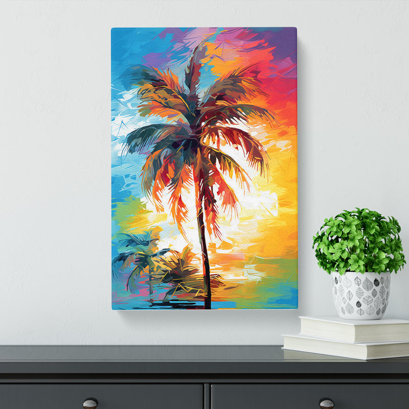 Palm Tree Abstract No.2 - Wrapped Canvas, 60cm H x 40cm W x 3cm D