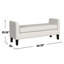 Banc d'appoint rembourré en tissu avec accoudoirs