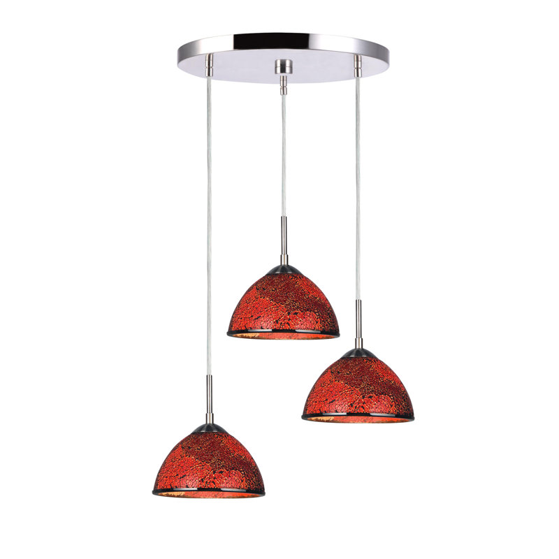 Espalda 3 - Light Cluster Pendant, Mosaic Red, Medium Bronze