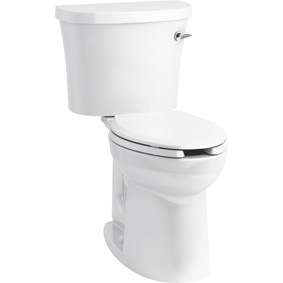 Kingston 1.28 GPF (Water Efficient) Elongated Two-Piece Toilet (Seat Not Included) Kohler Lever 