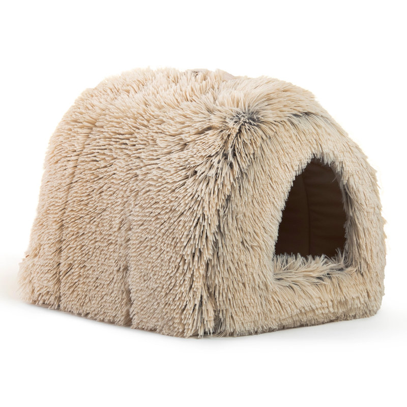 Housse de igloo pour chat poils longs, Taupe