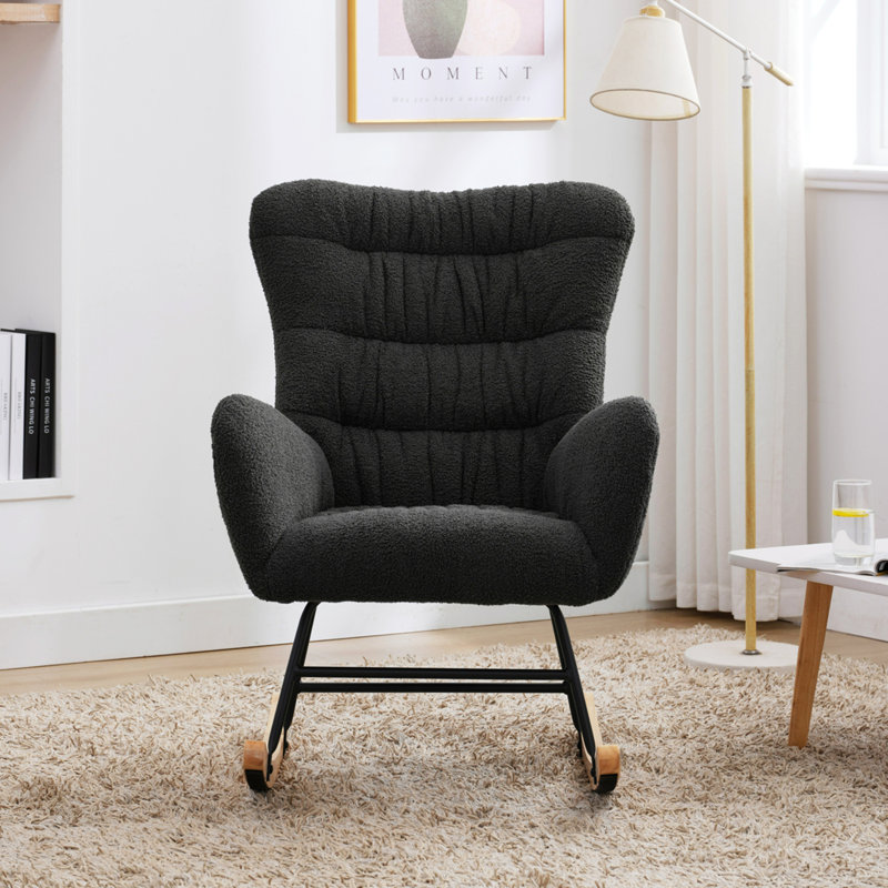 Chaise berçante Lezah Teddy, Gris foncé