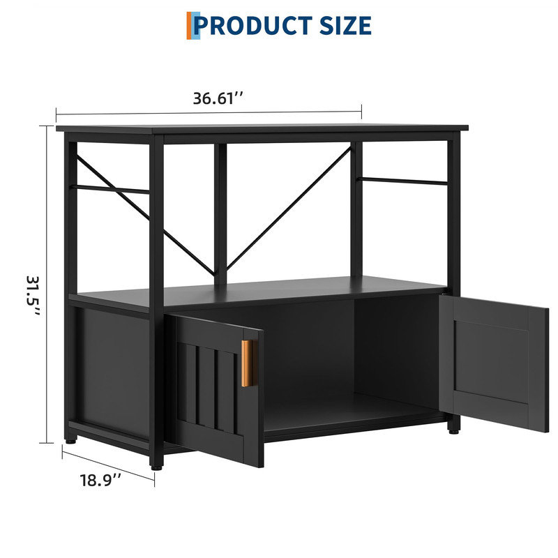 Support robuste pour aquarium 40-50 gallons avec rangement, support jusqu'à 660 lb, Noir et or