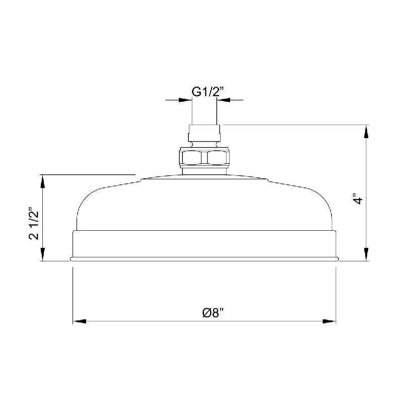 Transitional 8" Rain Showerhead, Polished Chrome