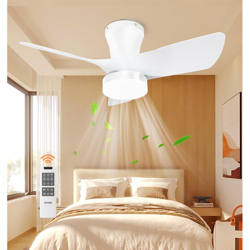 Ceiling Fan With Light 30Inch, Large Air Volume, Ceiling Fans With Lights For Bedroom Kitchen Dining Room Patio, White