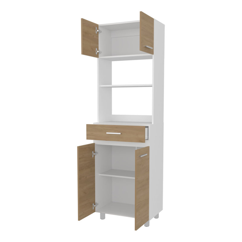 White 4-Door 1-Drawer Kitchen Storage Cabinet