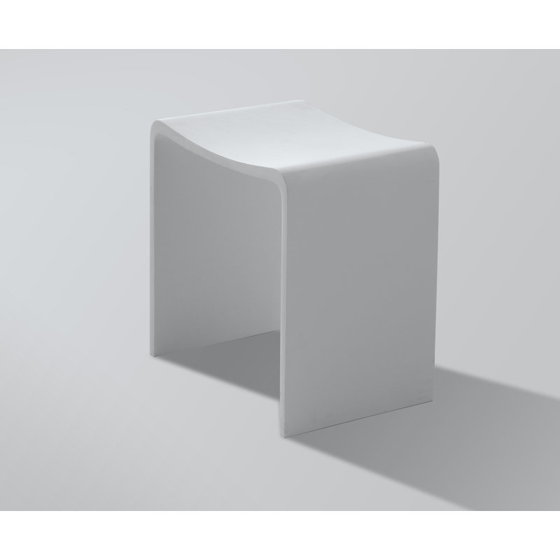 Tabouret de douche en acrylique 16 po Volkano - Blanc mat, Blanc