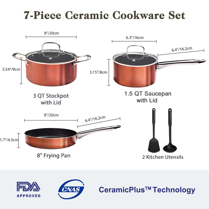 7 - Piece Non-Stick Aluminum Cookware Set