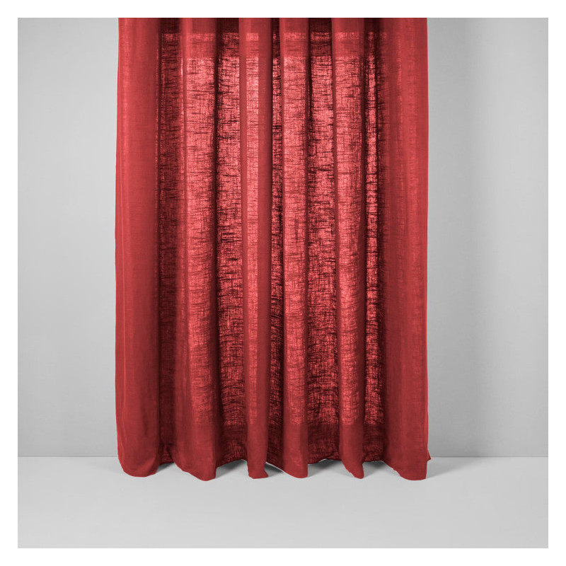 Bellavista Semi Sheer Curtain Single Panel, Width 145 x Drop 280cm, Bright Red