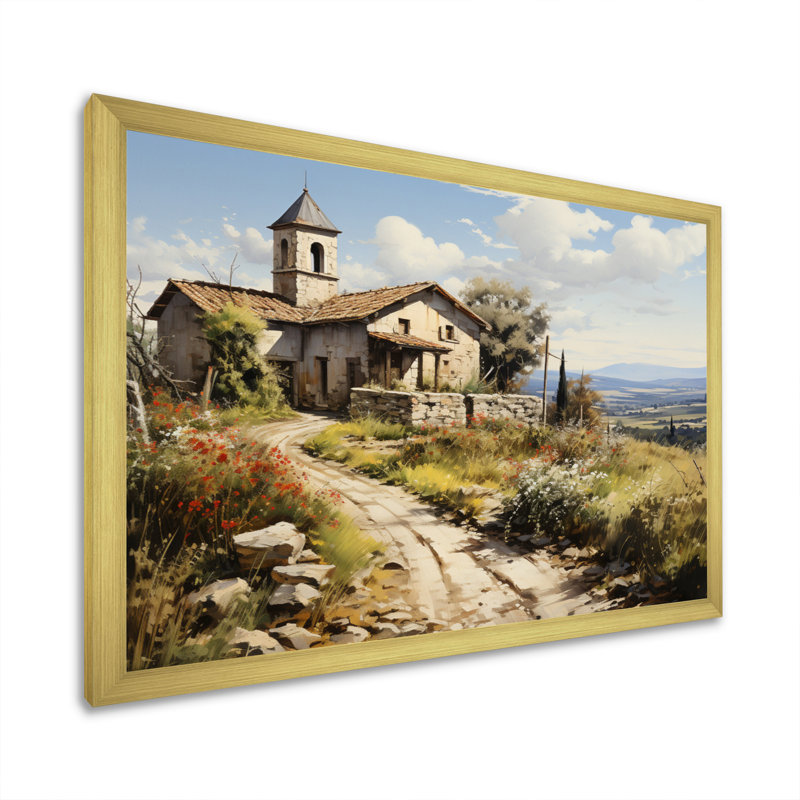 Country Charm Village, reproduction d'art sur toile, H 12 po x l 20 po x P 1 po, Cadre doré à une seule photo