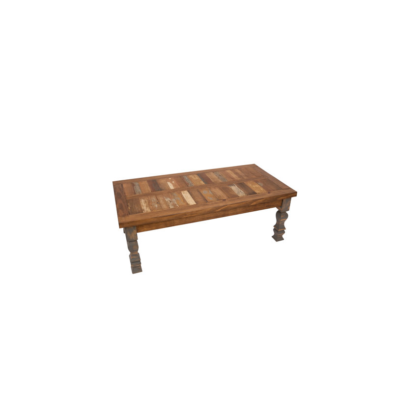 Crenata Solid Wood Coffee Table, Industrial Gray