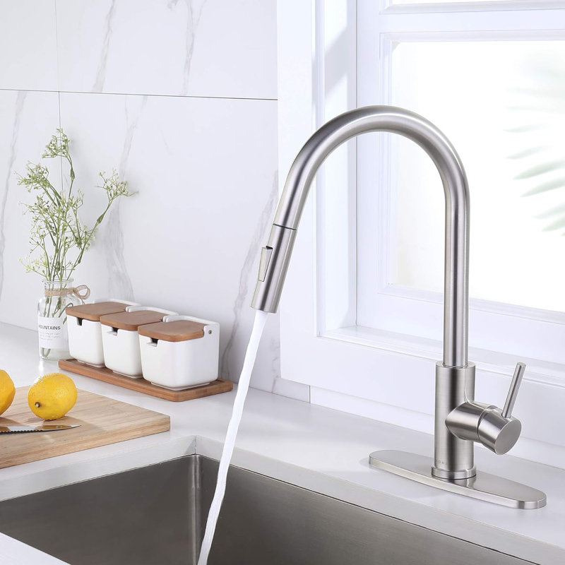 Allora USA Pull Down Kitchen Faucet, Brushed Nickel