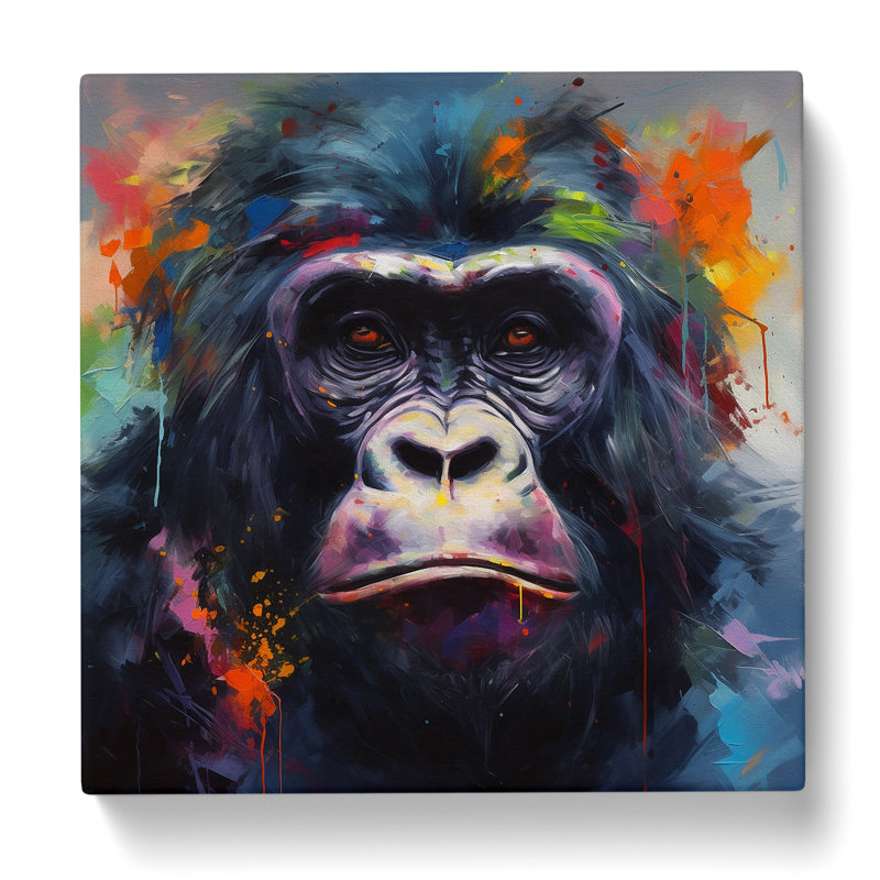 Gorilla Expressionism No.1 - Wrapped Canvas, 50cm H x 50cm W x 3cm D