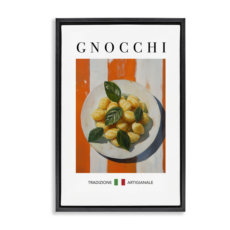 Cadre flottant traditionnel à pâtes gnocchi, design par Andreas Magnusson, H 25 po x l 17 po, Cadre flottant noir de jais