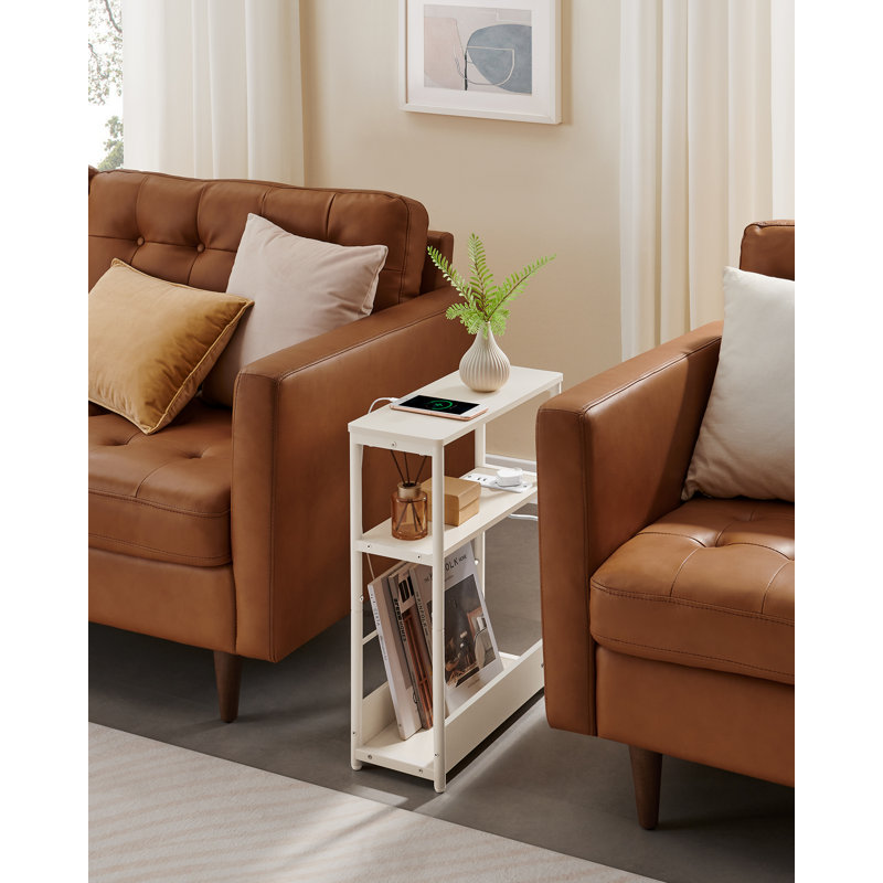 Antioch Floor Shelf End Table, White, White