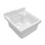 Évier en porcelaine simple encastré de 21 po de la collection Whitehaus, évier encastré avec panier grillagé et drain excentré