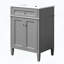 Meuble-lavabo avec lavabo en céramique, deux portes à fermeture amortie, tiroirs et rangements de porte basculants, gris-1702731329