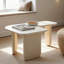 Table basse 35,43 "en L - modulaire, peu encombrante - blanche