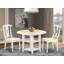 L'ensemble de mobilier de salle à manger 3 pièces comprend une table de salle à manger ronde avec feuilles et tablettes Dropleaf et 2 chaises rembourrées en similicuir, noir et cerise-122912111-133045369-133045372