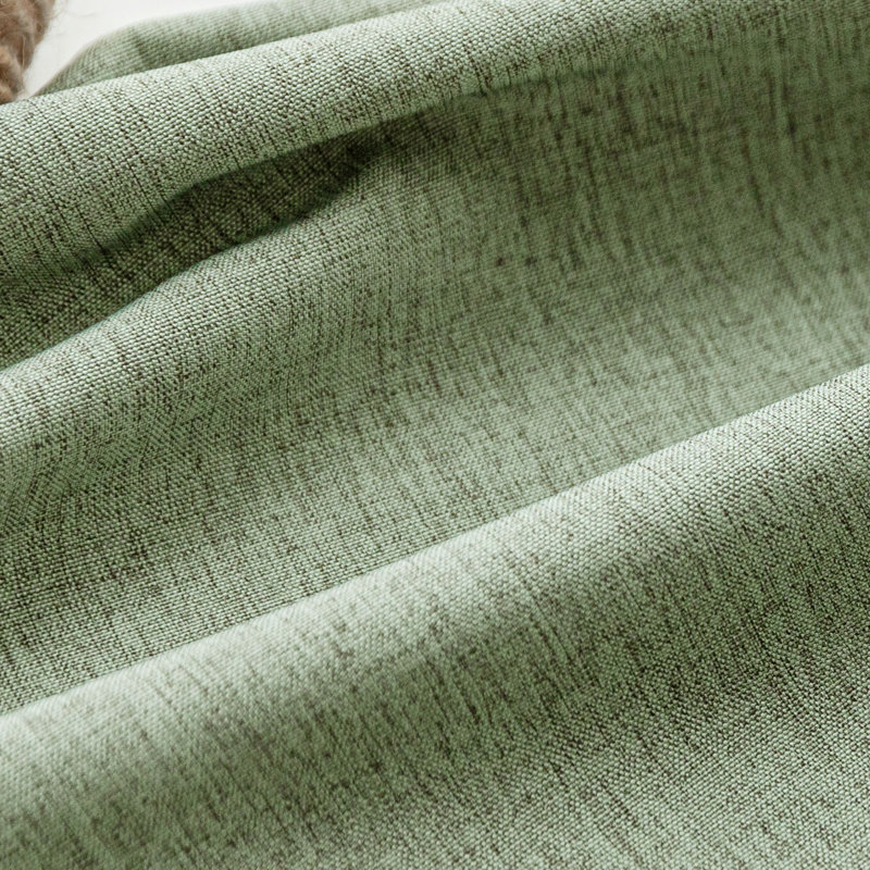 Linen Textured Shower Curtain and Hooks Set, Sage