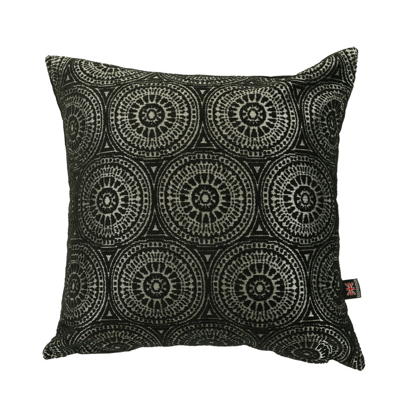 Chilton Geometric Square Cushion, Medium, Black